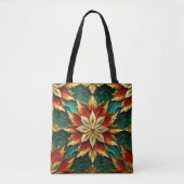 Tote Bag Yuletide Opulence : Threads dorés de Noël (Devant)