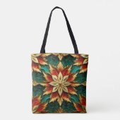 Tote Bag Yuletide Opulence : Threads dorés de Noël (Dos)