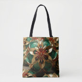 Tote Bag Yuletide Opulence : Threads dorés de Noël (Devant)