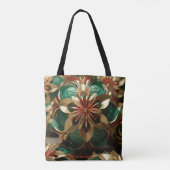 Tote Bag Yuletide Opulence : Threads dorés de Noël (Dos)