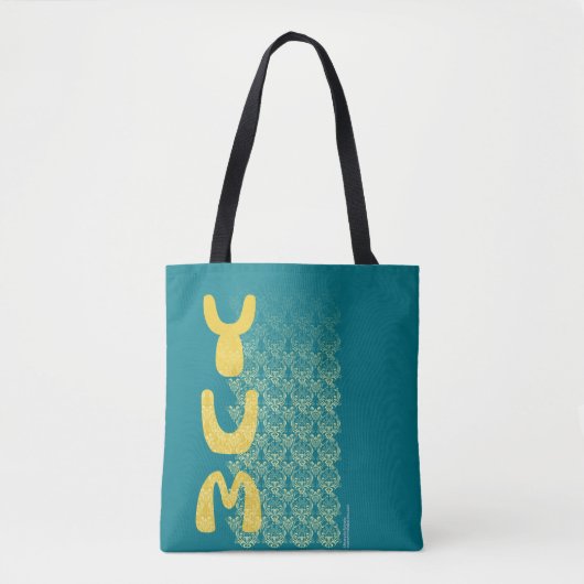 Tote Bag YUM art de motif de damassé de petit déjeuner (Devant)