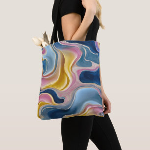Tote Bag "Zahara" Des torrents de bleus, de roses et de sab