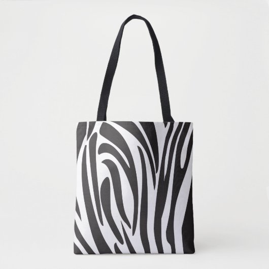 Tote Bag Zebra Black and White Stripes, Design tendance (Devant)