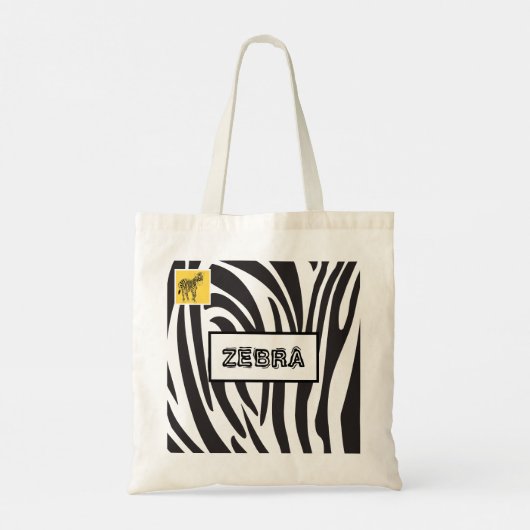 Tote Bag Zebra Black and White Stripes, Design tendance (Dos)