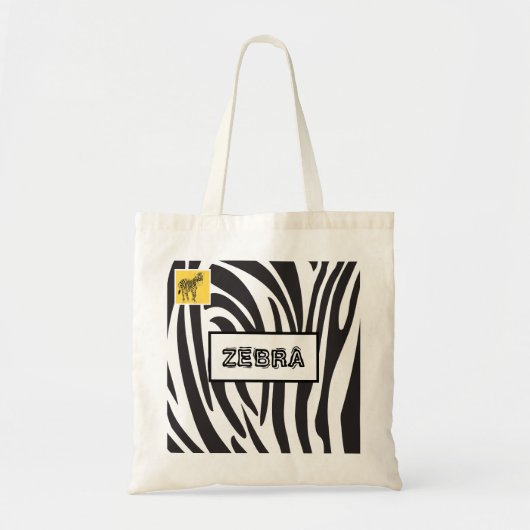 Tote Bag Zebra Black and White Stripes, Design tendance (Devant)