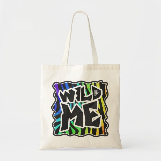 Tote Bag Zebra Black et Rainbow Wild Me (Devant)