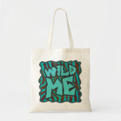 Tote Bag Zebra Brown et Turquoise Wild Me Design (Devant)