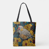 Tote Bag Zebra finch et buisson rose (Dos)