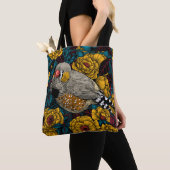 Tote Bag Zebra finch et buisson rose (De près)