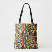Tote Bag Zebra Patch Arc-en-ciel rayures (Devant)