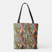 Tote Bag Zebra Patch Arc-en-ciel rayures (Dos)