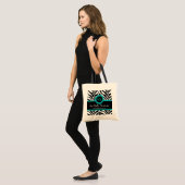 Tote Bag Zebra Print & Aqua Lace Monogramme (Devant (modèle))