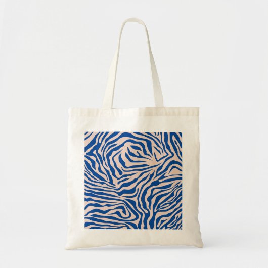 Tote Bag Zebra Print Blue Zebra Stripes Poster de animal (Devant)