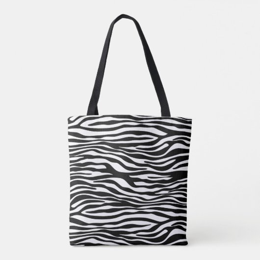 Tote Bag Zebra Print, Zebra Stripes, Noir Et Blanc (Dos)
