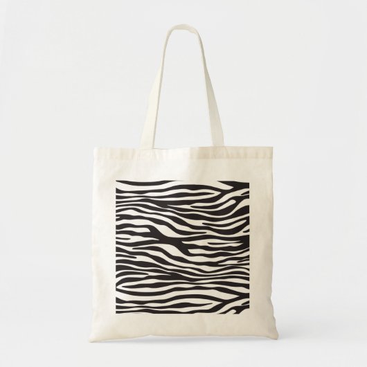 Tote Bag Zebra Print, Zebra Stripes, Noir Et Blanc (Devant)