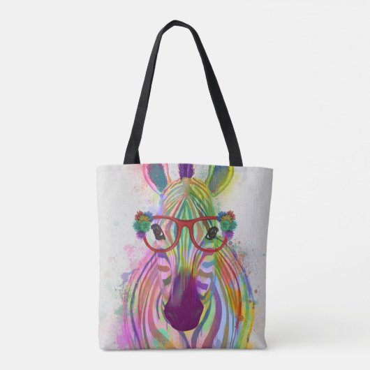 Tote Bag Zebra Rainbow Splash (Dos)