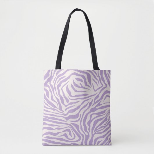 Tote Bag Zebra Stripes Preppy Purple Wild Poster de animal (Devant)