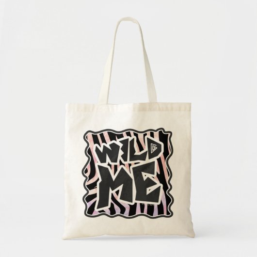 Tote Bag Zèbre Noir et Rose Sauvage me (Devant)