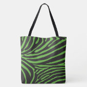 Tote Bag Zèbre vert noir et citron vert (Dos)