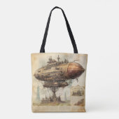 Tote Bag Zeppelin Steampunk vintage (10) (Dos)