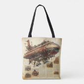 Tote Bag Zeppelin Steampunk vintage (11) (Dos)