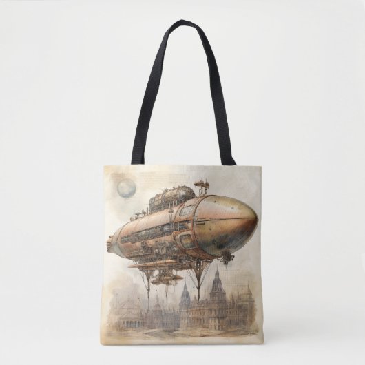 Tote Bag Zeppelin Steampunk vintage (12) (Devant)
