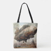 Tote Bag Zeppelin Steampunk vintage (2) (Dos)