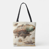 Tote Bag Zeppelin Steampunk vintage (4) (Dos)