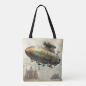 Tote Bag Zeppelin Steampunk vintage (7) (Dos)