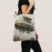 Tote Bag Zeppelin Steampunk vintage (7) (De près)