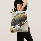 Tote Bag Zeppelin Steampunk vintage (8) (De près)