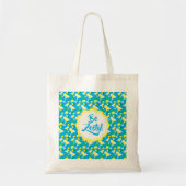 Tote Bag Zesty Lemon Drops Lemons Caribbean Blue  (Devant)