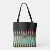Tote Bag Zig Zag noir rouge Turquoise gris Motif (Dos)