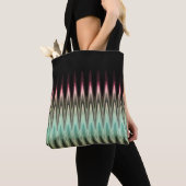 Tote Bag Zig Zag noir rouge Turquoise gris Motif (De près)