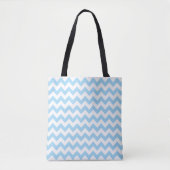 Tote Bag Zigzag bleu, Chevron bleu, Motif géométrique (Devant)