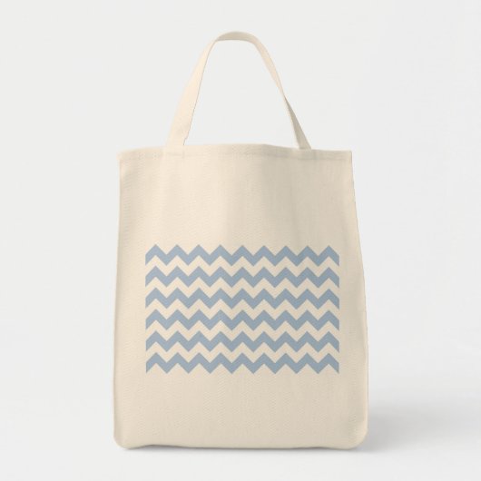 Tote Bag Zigzag bleu clair et blanc (Devant)