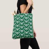 Tote Bag Zigzag floral vert (De près)