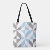 Tote Bag ZigZag géométrique bleu et argent (Dos)