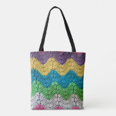 Tote Bag Zigzag Rainbow Crochet Design (Dos)