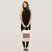 Tote Bag Zigzag violet et blanc (Devant (modèle))
