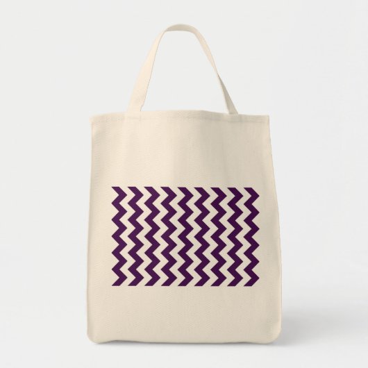 Tote Bag Zigzag violet et blanc (Devant)