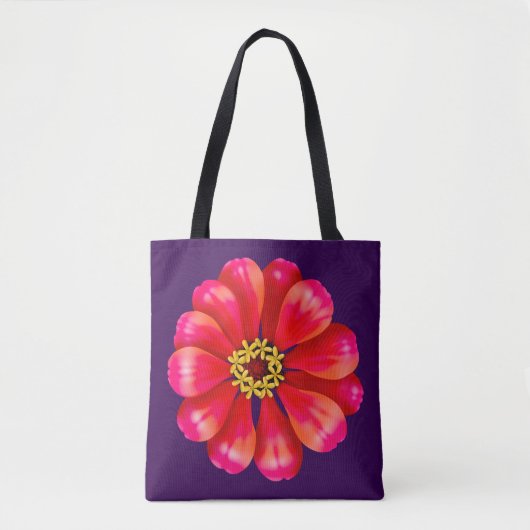 Tote Bag Zinnia rose (Devant)