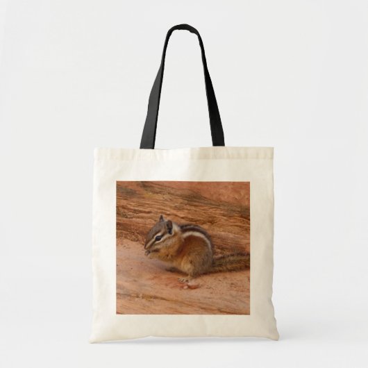Tote Bag Zion Chipmunk sur Red Rocks (Devant)