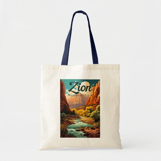 Tote Bag Zion National Park Illustration Retro (Devant)