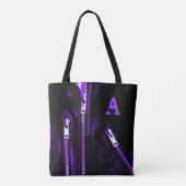 Tote Bag Zips Impression violet Monogramme partout sur le s (Dos)