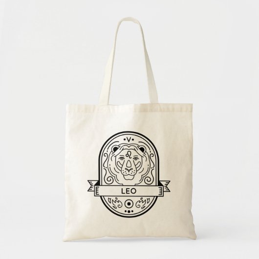 TOTE BAG ZODIAC BADGE SYMBOLE LEO STROKE (Devant)