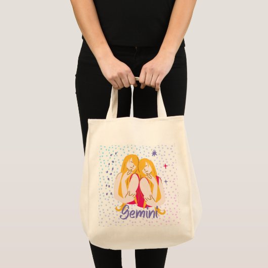 Tote Bag Zodiac moderne Gemini Twins (Devant (produit))