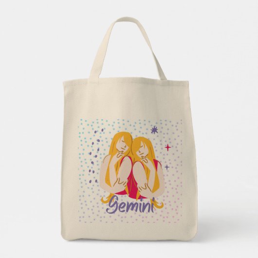 Tote Bag Zodiac moderne Gemini Twins (Dos)