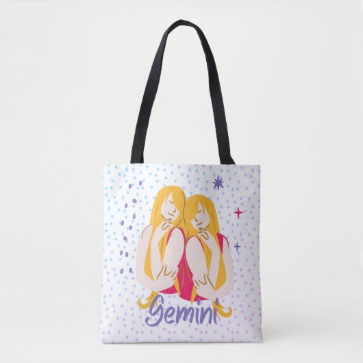 Tote Bag Zodiac moderne Gemini Twins (Devant)