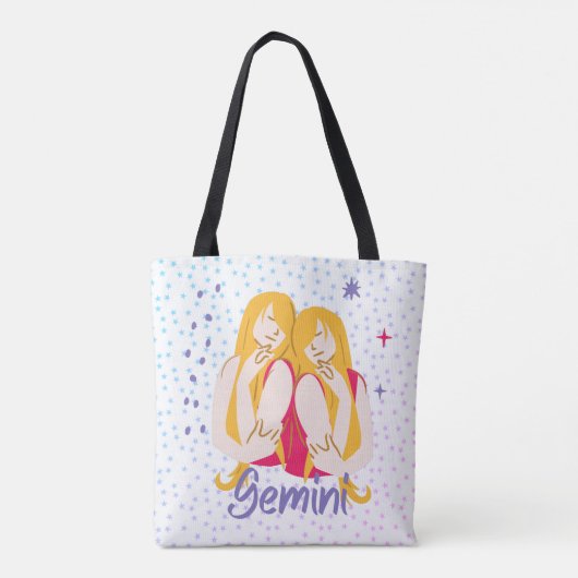 Tote Bag Zodiac moderne Gemini Twins (Dos)